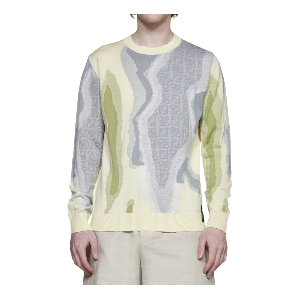 Fendi Earth Sweater met Iconische Motieven Multicolor Heren