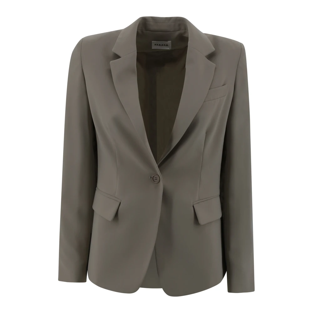P.a.r.o.s.h. Viscose Panty Blazer met knoopsluiting Beige Dames
