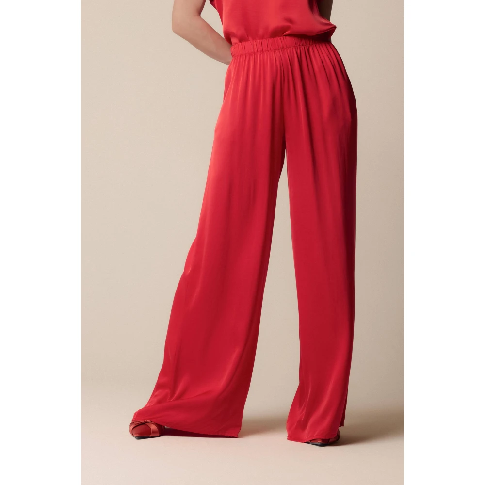 Kocca Wijde Crimson Rode Broek Red Dames