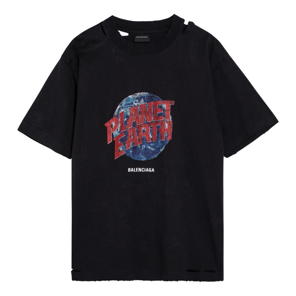Balenciaga Korte mouwen ronde hals T-shirt Black Heren