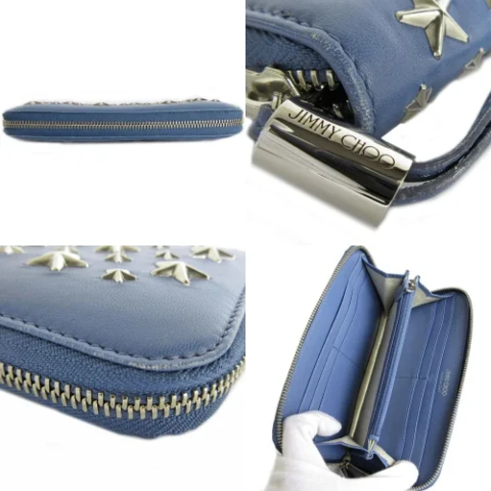 Jimmy Choo Pre-owned Leather wallets Blue Dames