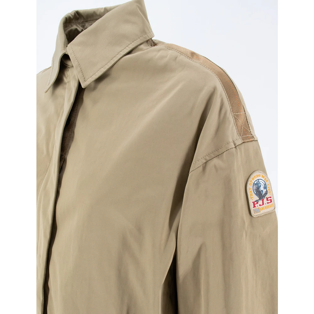 Parajumpers Technische Stof Trenchcoat Beige Dames