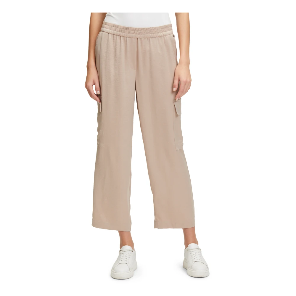 Betty & Co Casual broek met opgestikte zakken Beige Dames
