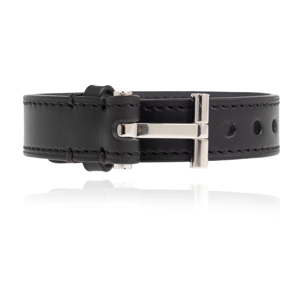 Tom Ford Läderarmband Black, Herr