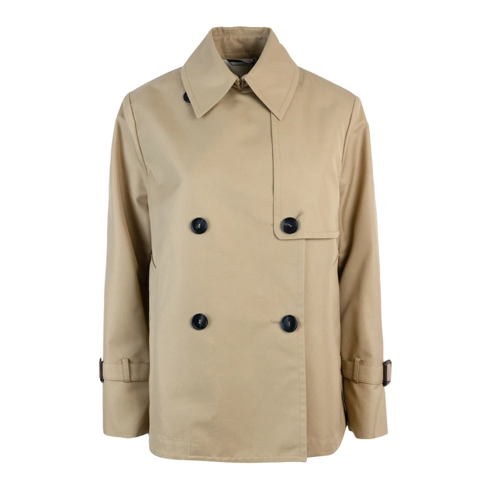Max Mara Elegante Jassen met Katoen-Polyester Mix Beige Dames