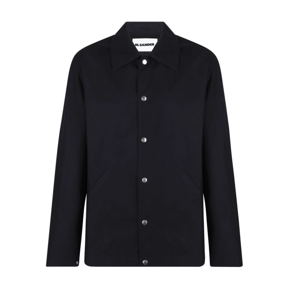 Jil Sander Men's Black Light Jackets, M, Logo Jacket