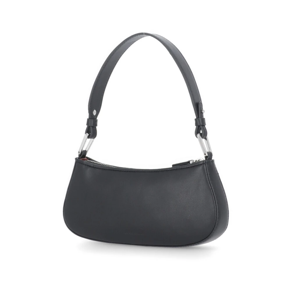 Coccinelle Zwarte leren schoudertas met pailletten Black Dames