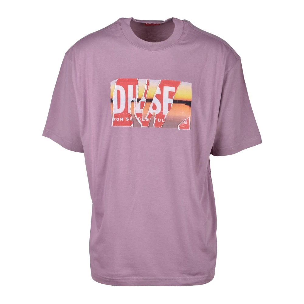 Diesel Katoenen T-shirt Purple Heren