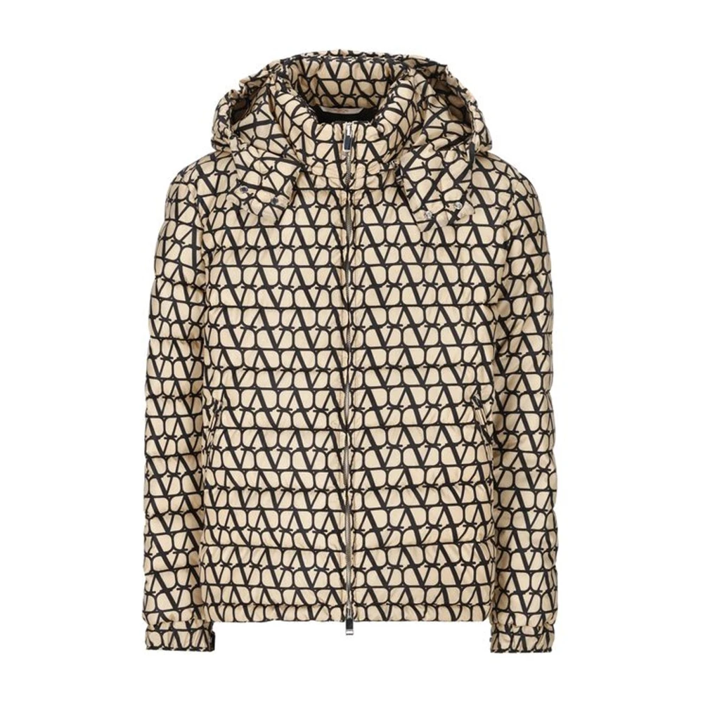 Valentino Garavani , Winter Jackets, Male, Beige, Xl, Beige Iconographe Down Jacket