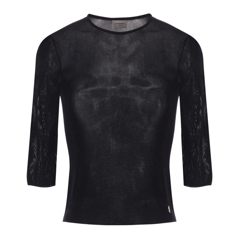 Saint Laurent Zwarte Top voor Vrouwen Black Dames
