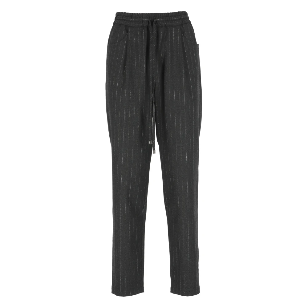 Antonelli Firenze Grijze Wollen Gestreepte Broek Gray Dames