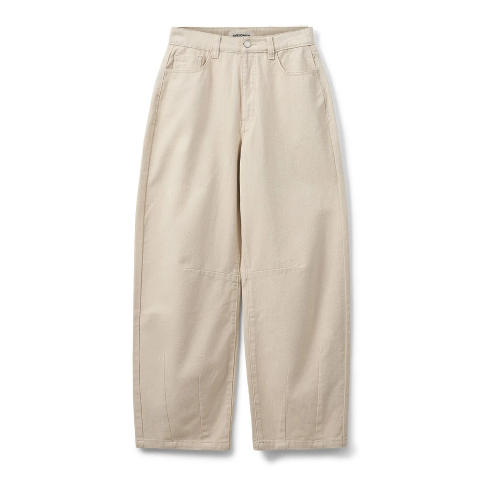 Sofie Schnoor White Loose Fit Jeans, Female, Xl, Off Barrel-Leg Jeans
