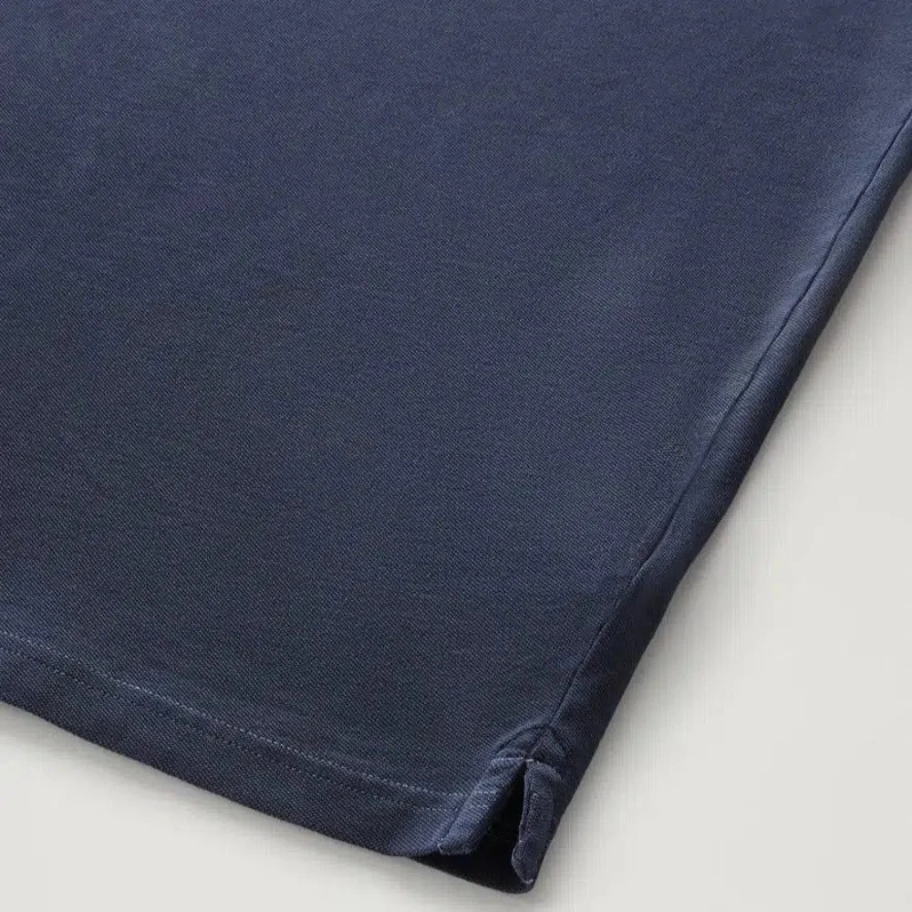 Woolrich Stretch Cotton Polo Navy Blue Heren
