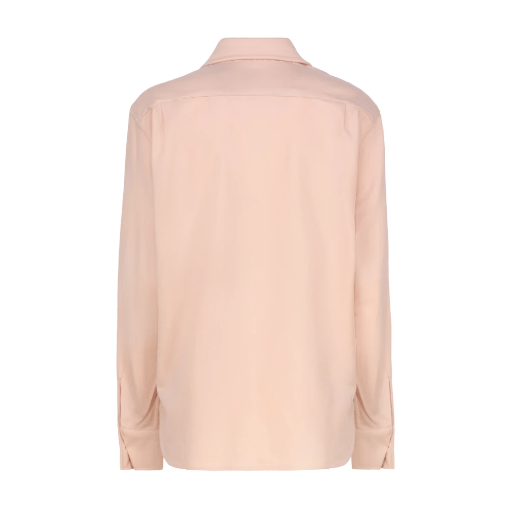Max Mara Roze Wollen Overhemd Jas Pink Dames