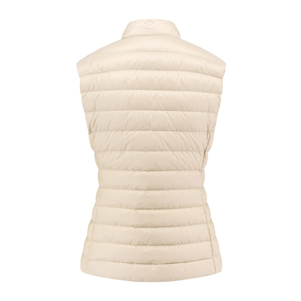 Moncler Nylon Mouwloos Jack met Donsvulling Beige Dames