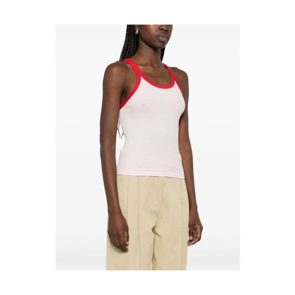 Re Done Roze Scoop Neck Racerback Tank Top Pink Dames