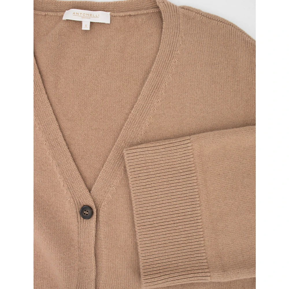 Antonelli Firenze Zachte Garen Elegante Vest met Zakken Brown Dames