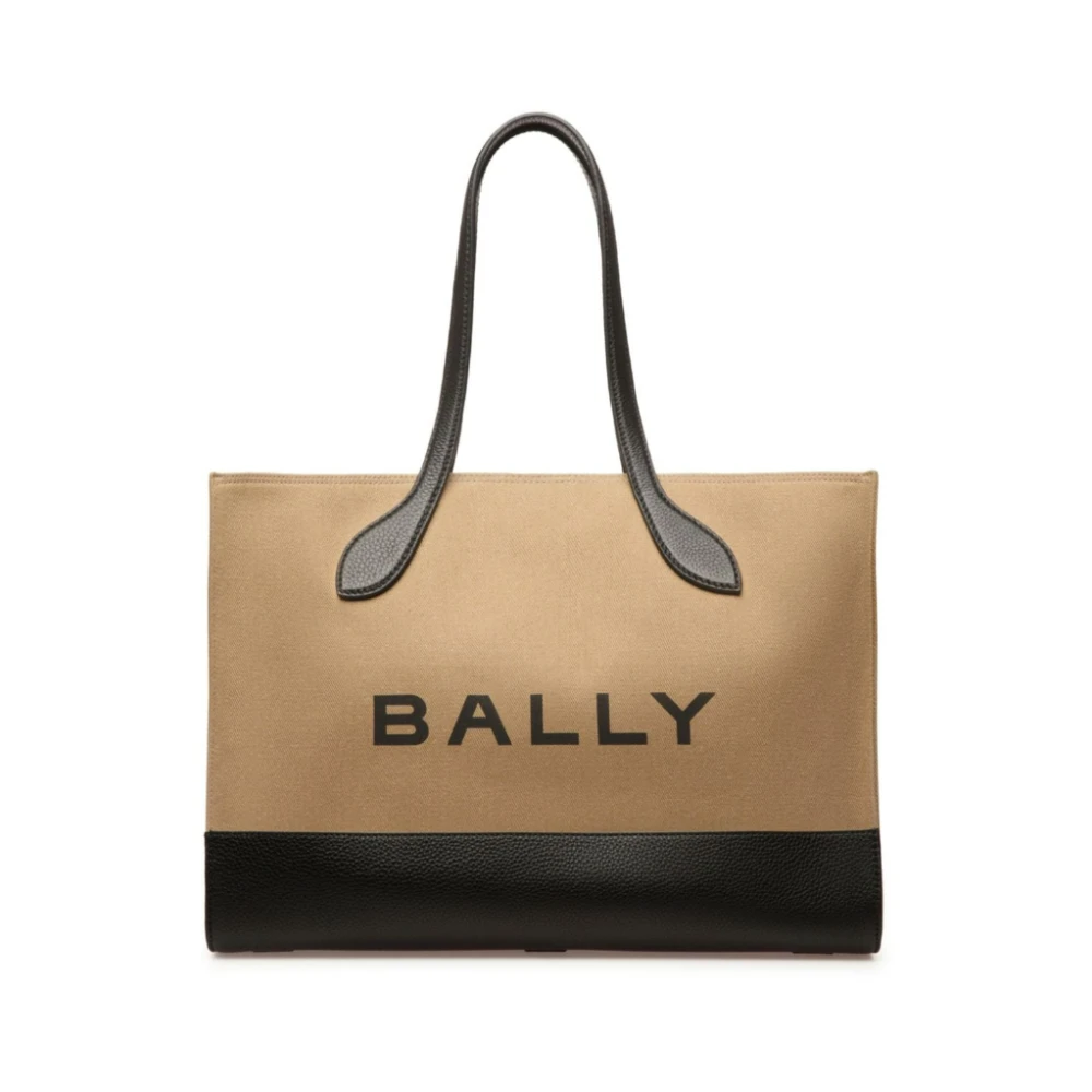 Bally Logo Print Beige Tas Beige Dames