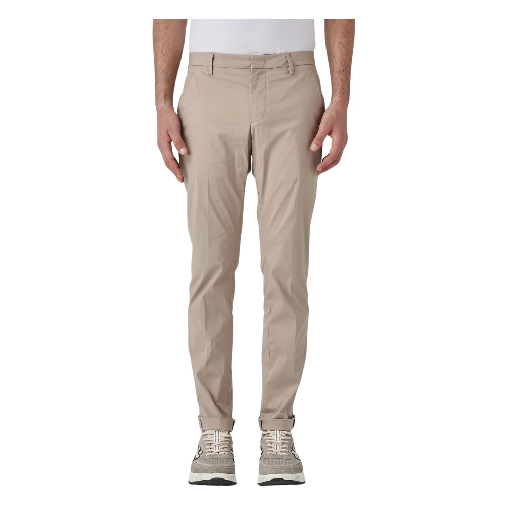 Dondup Uomo Beige Pantaloni Slim Fit Gaubert