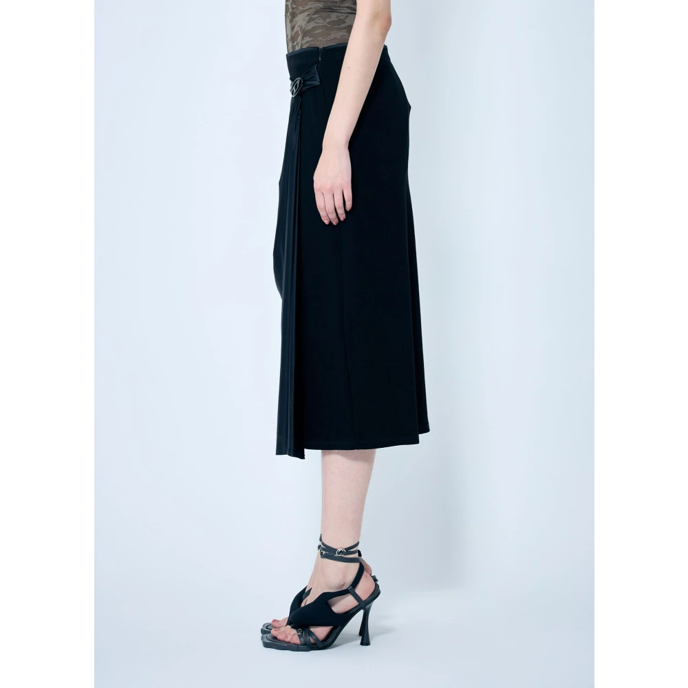 Diesel Chintz Finish Gedrapeerde Midi Rok Black Dames