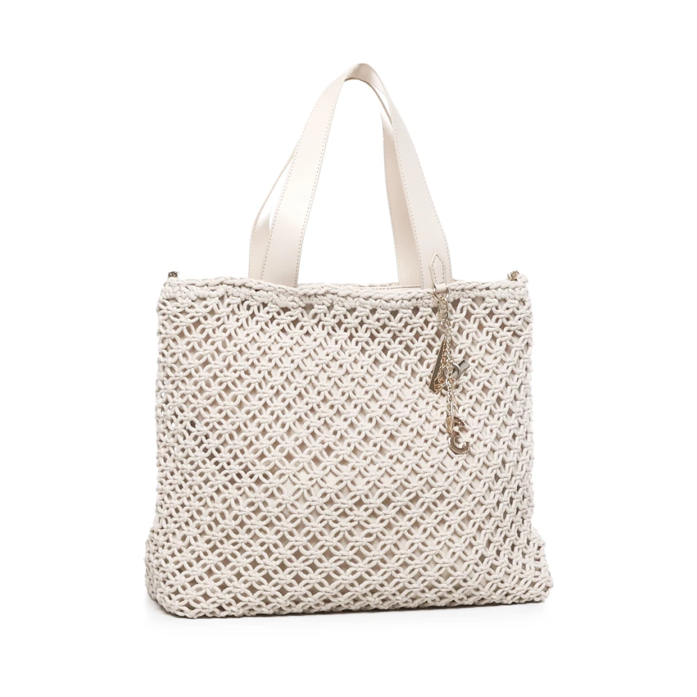 V73 Beige Shoppingtas met Logo Charms Beige Dames