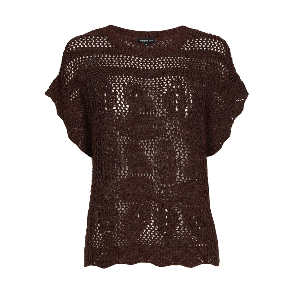 Caroline Biss Stijlvolle Pullover met Pull Detail Brown Dames