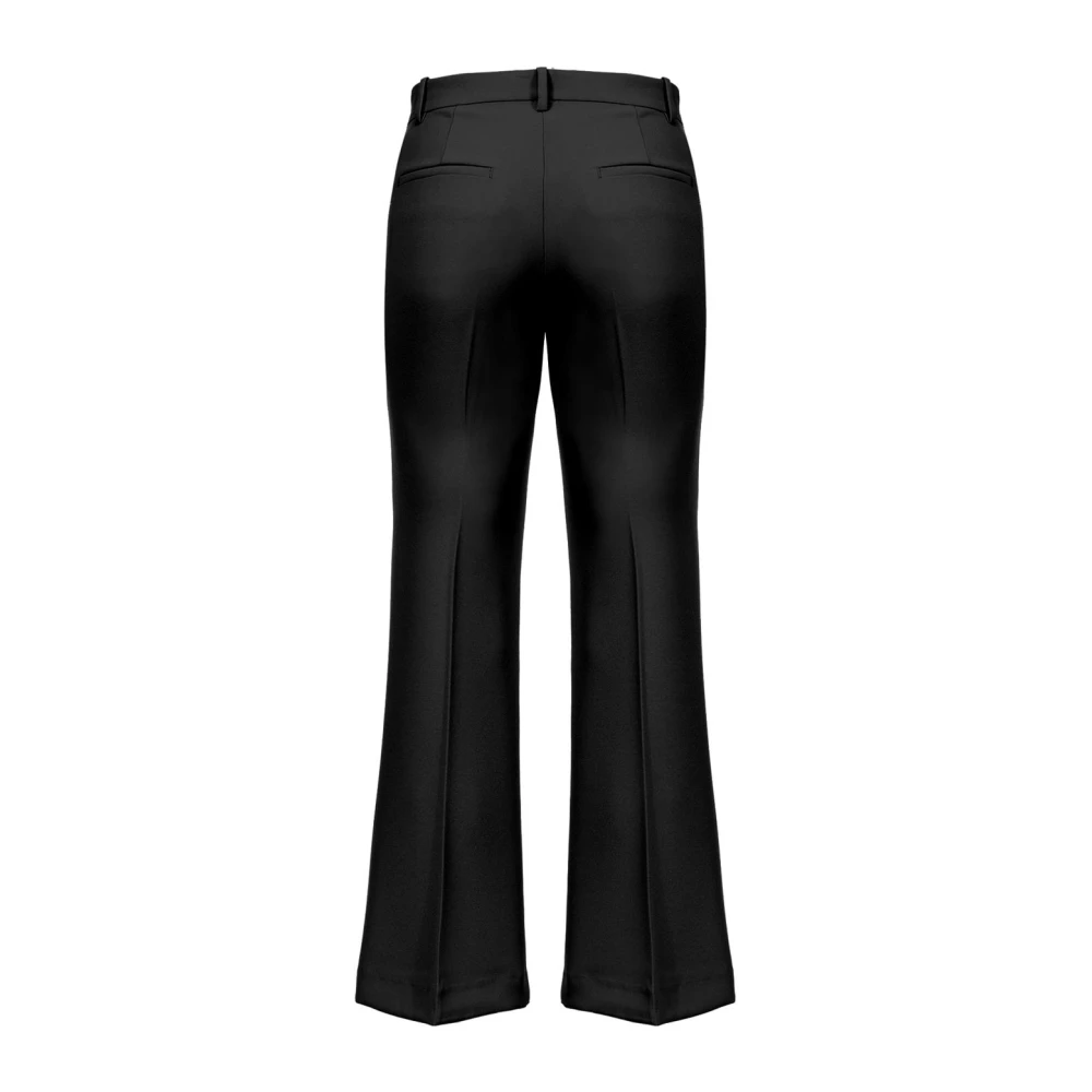 pinko Poly Crepe Broek Black Dames