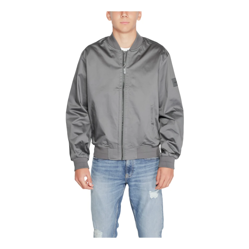 Calvin Klein Biologisch Katoenen Jas Herfst Winter Collectie Gray Heren