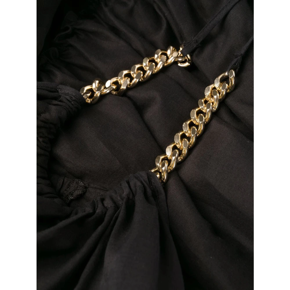 Stella Mccartney Zwarte Katoenen Midi Jurk Black Dames