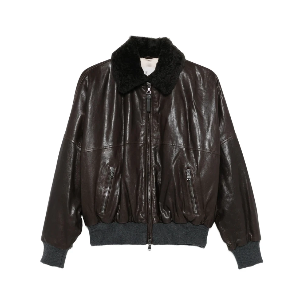 Jackets > Leather Jackets - - Brunello Cucinelli - Modalova