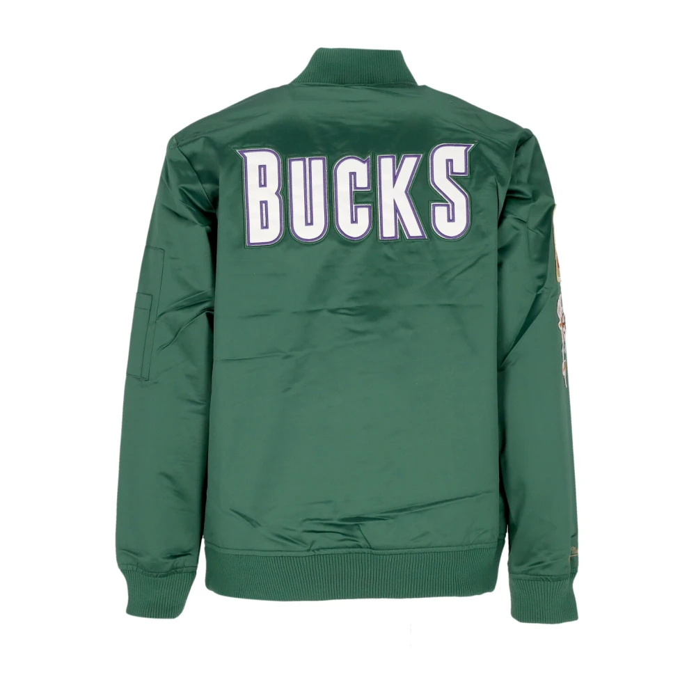 Mitchell & Ness Milwaukee Bucks NBA Lichtgewicht Satijnen Bomber Green Heren