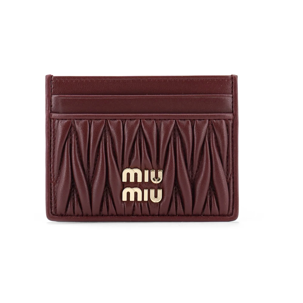 Miu Miu Women's Burgundy Bordeaux Matelassé Nappa Card Holder - Image 3