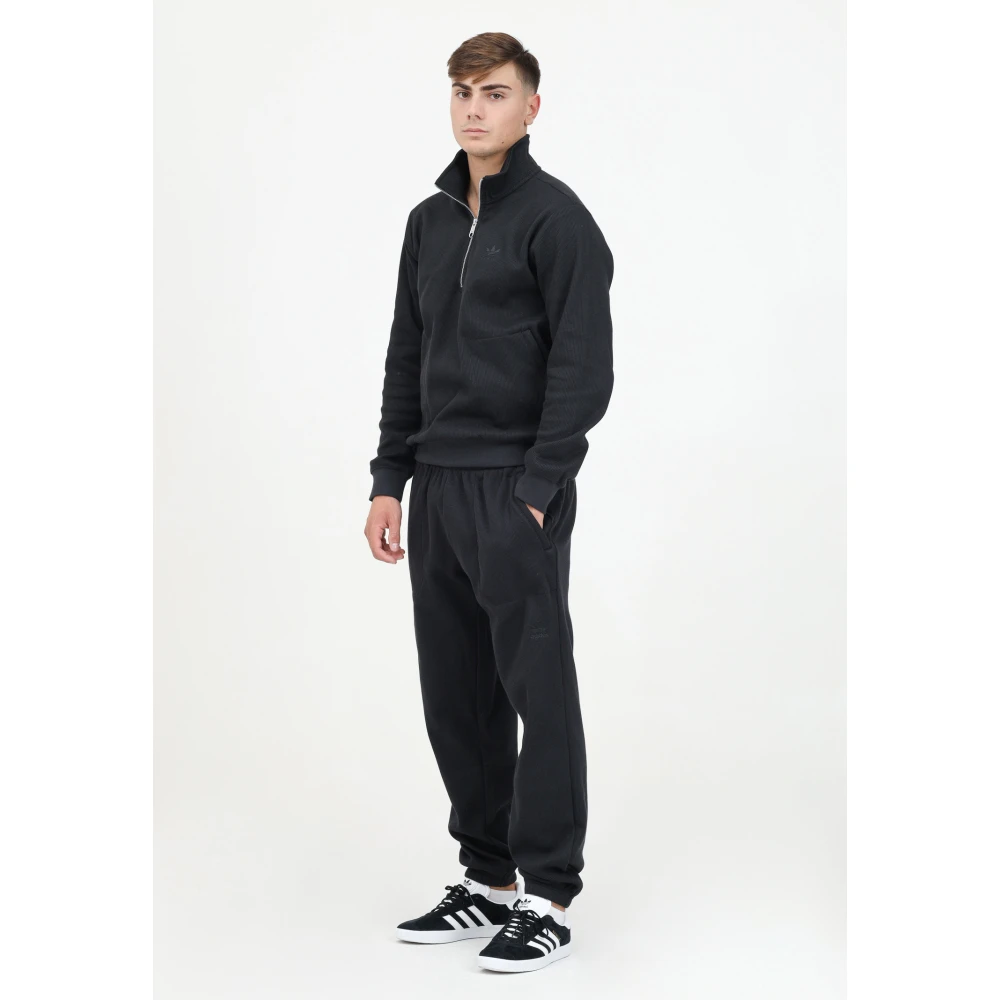 adidas Originals Zwarte Sportieve Wafel Essentials Broek Black Heren