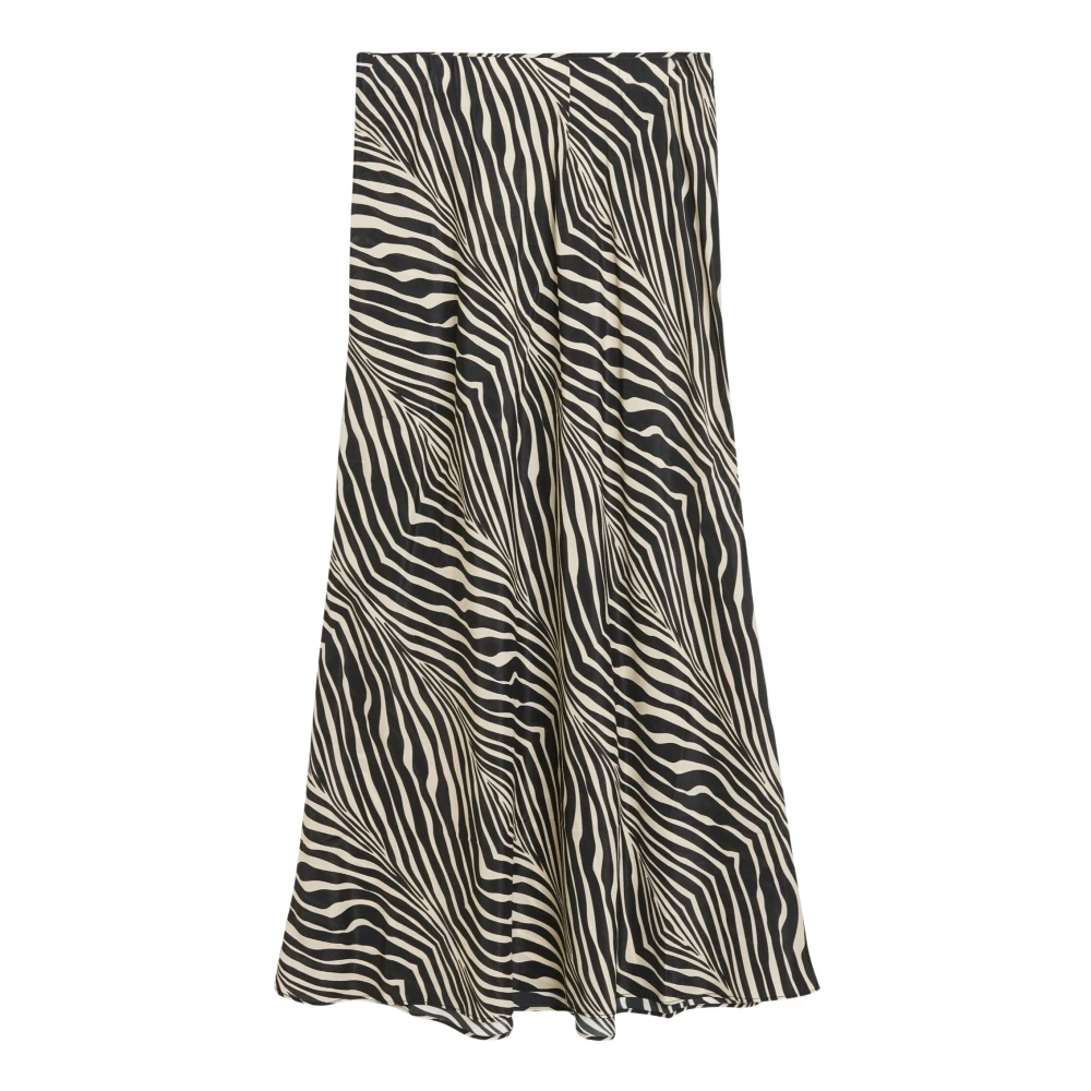 By Malene Birger Zebra A-Line Midi Kjol Boshan Black, Dam