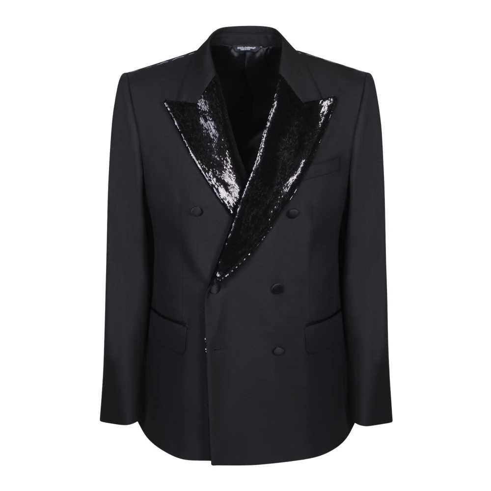 Dolce & Gabbana Men's Black Blazers, L, Double-Breasted Jacket