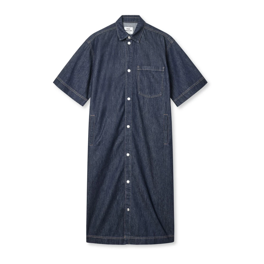 Mads Nørgaard Denim Violet Jurk met Zakken Blue Dames