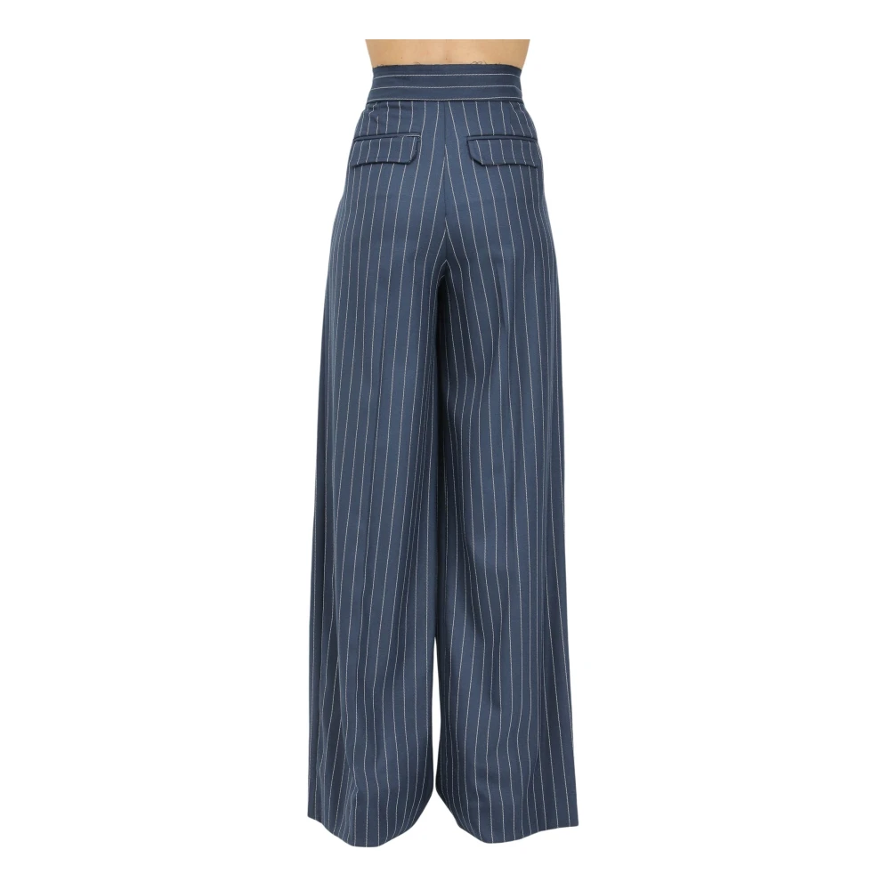 Mar De Margaritas Elegante Blauwe Gestreepte Broek Blue Dames