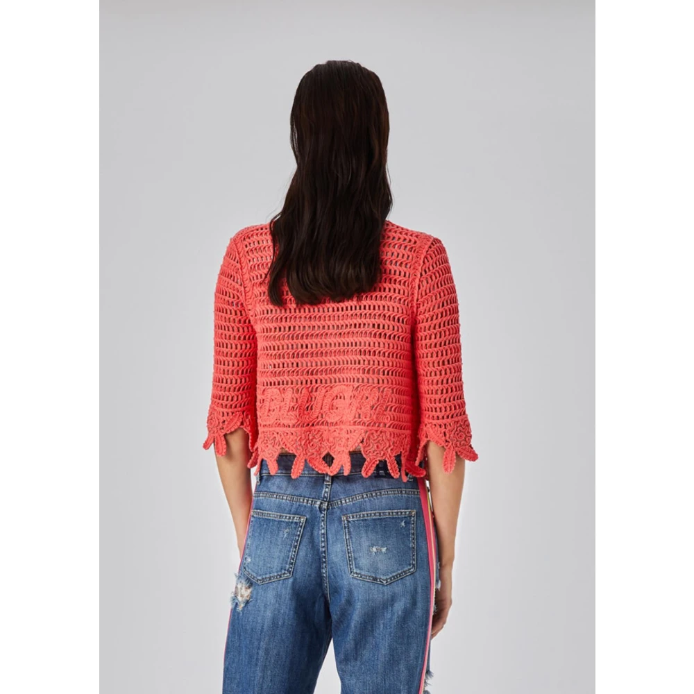Blugirl Stijlvolle Gebreide Cardigan Sweater Orange Dames