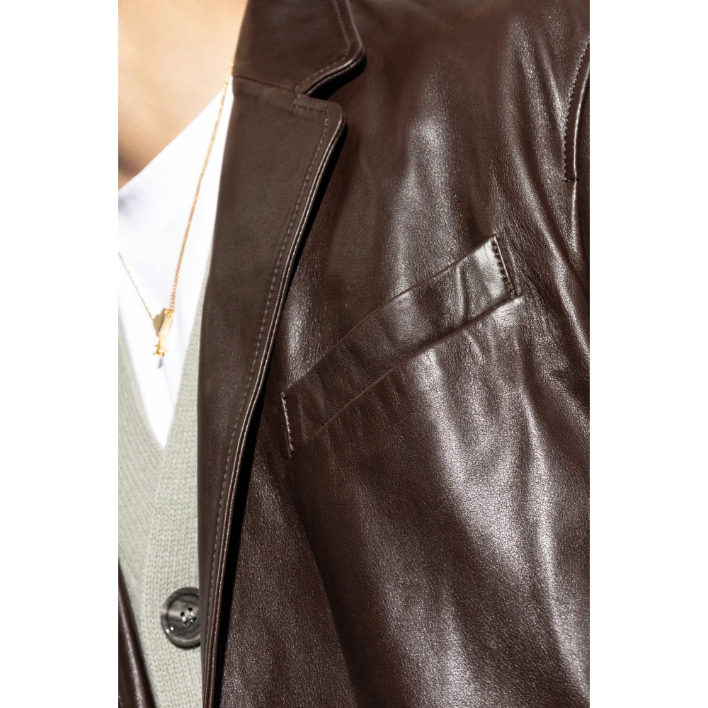 Ami Paris Leren blazer Brown Heren