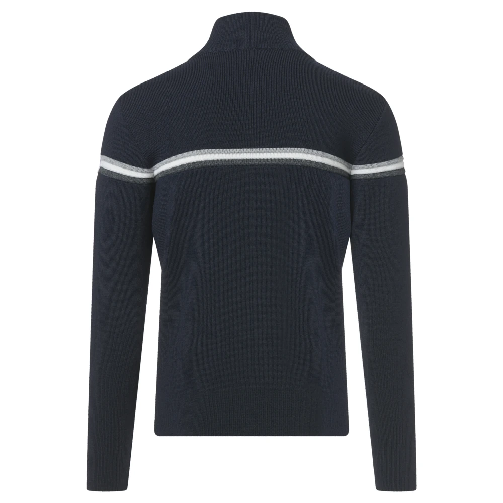 Fusalp Moderne Merinowol Zip Hals Trui Blue Heren