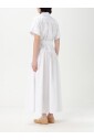 robe-midi-en-coton-blanc-ceinturee