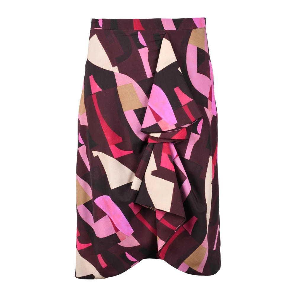 Marella Elegante Geplooide Rok van Polyester Red Dames