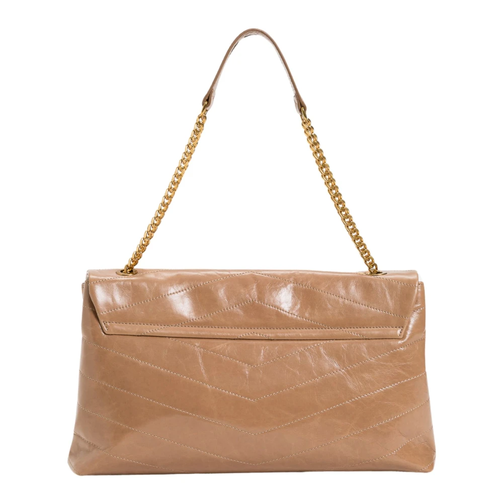 Twinset Beige leren schoudertas met ketting Beige Dames