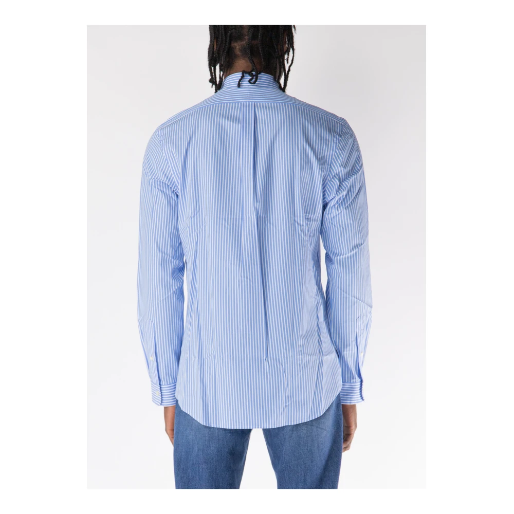 Polo Ralph Lauren Gestreept overhemd met geborduurd logo Blue Heren