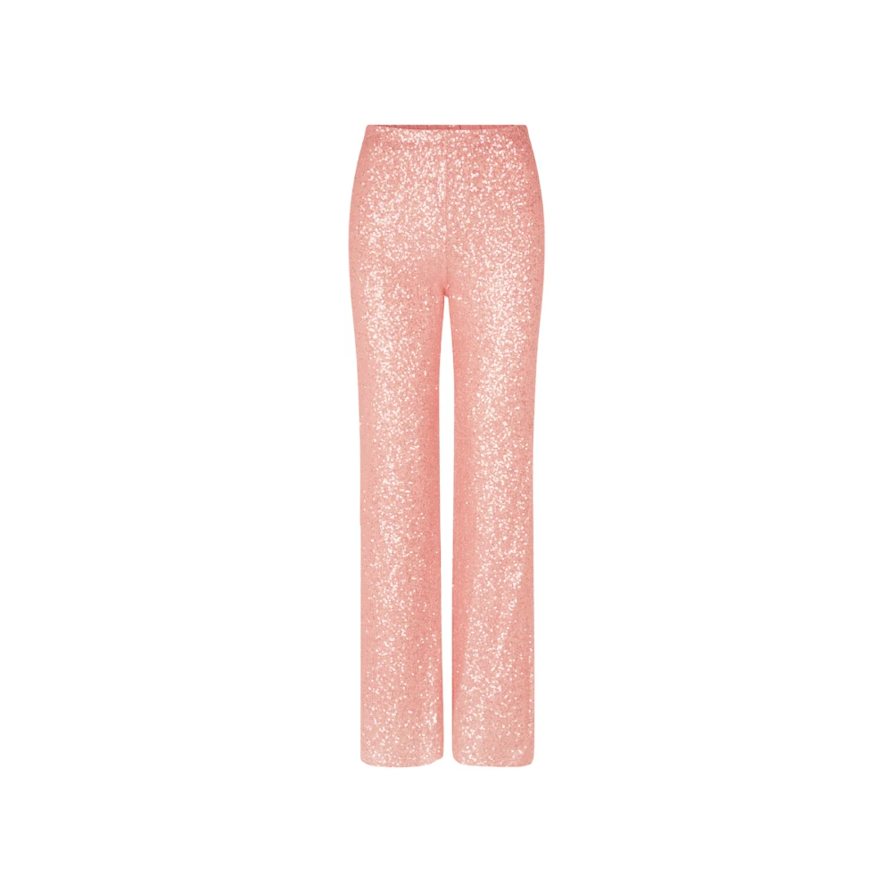 Stine Goya Pink Straight Trousers, Female, Xs, Sequins Trousers For Glamorous Statements