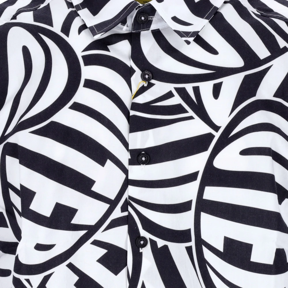 Iuter Hongerige Witte Korte Mouw Shirt Black Heren