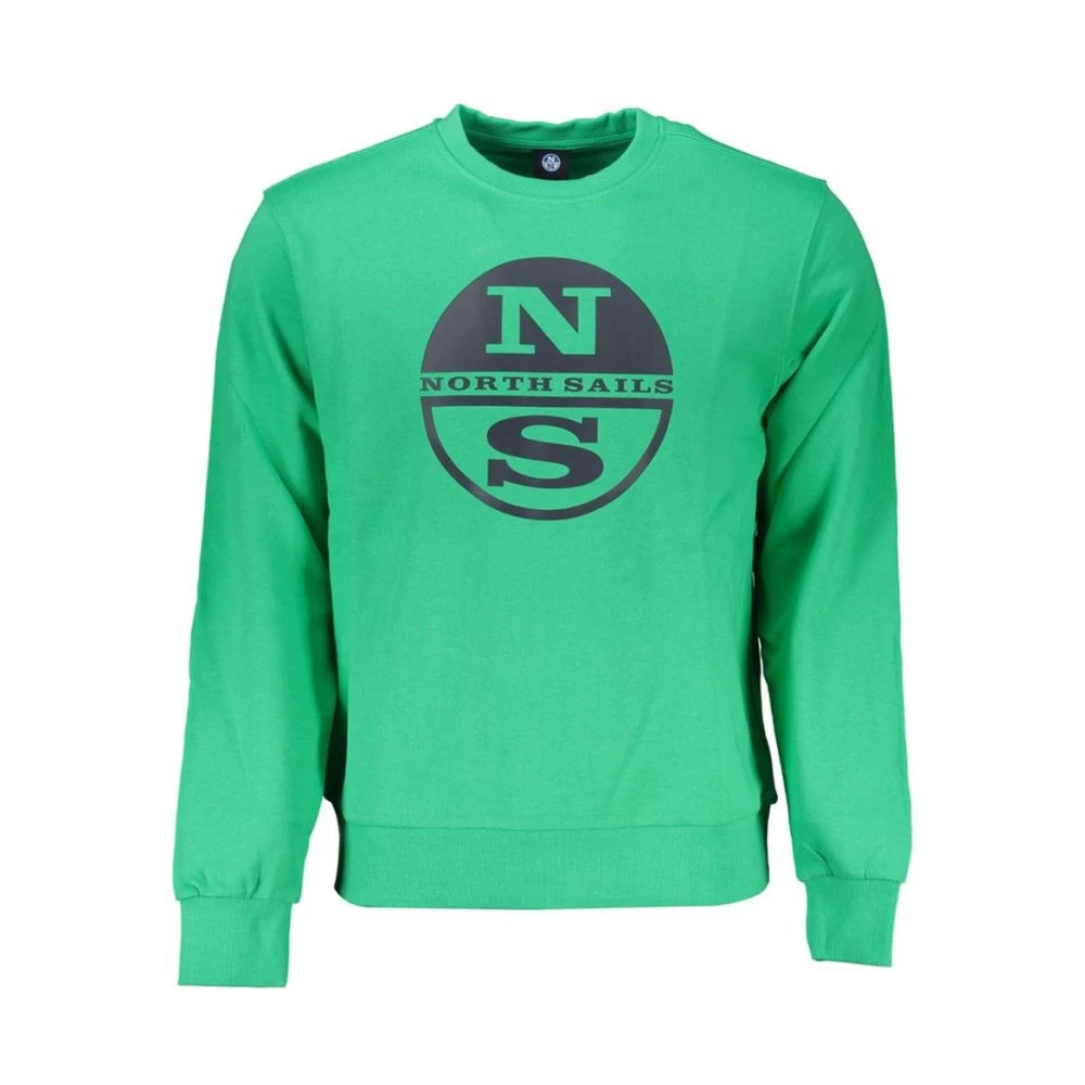 North Sails , Sweatshirts, Male, Green, 2XL, Crew Neck Sweatshirt