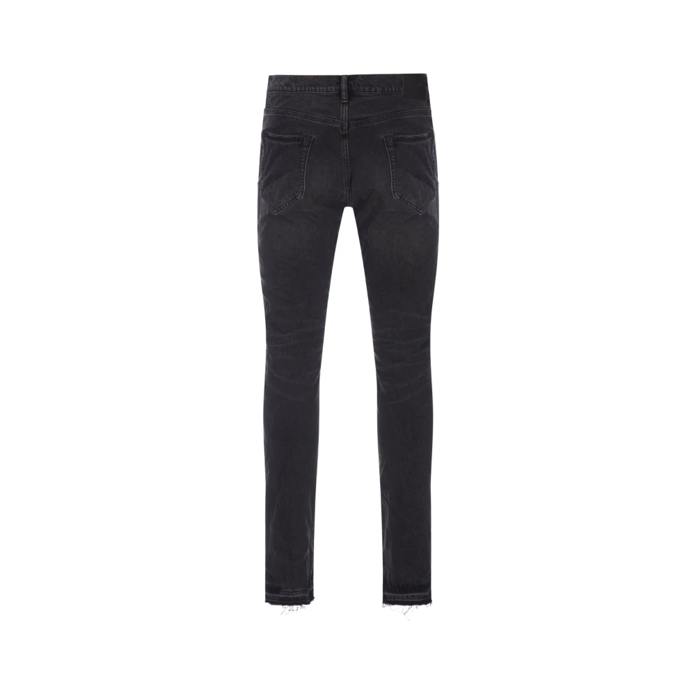 Purple Brand Zwarte Skinny Jeans met Unieke Details Black Heren