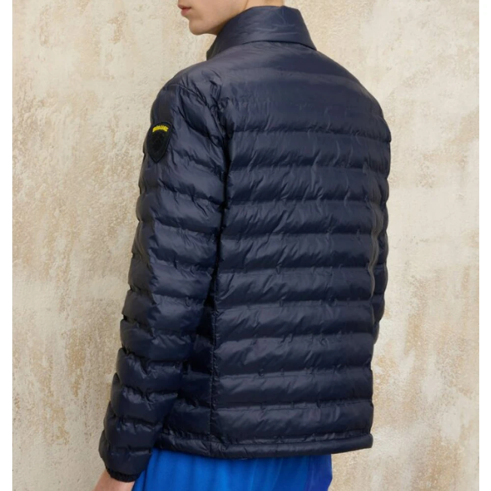 Blauer Blauw Gestreepte Jas Blue Heren