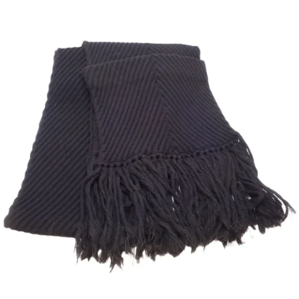Louis Vuitton Vintage Pre-owned Wool scarves Black Dames